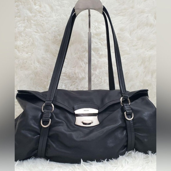 Authentic Prada Black Leather Hand Bag - Picture 1 of 12